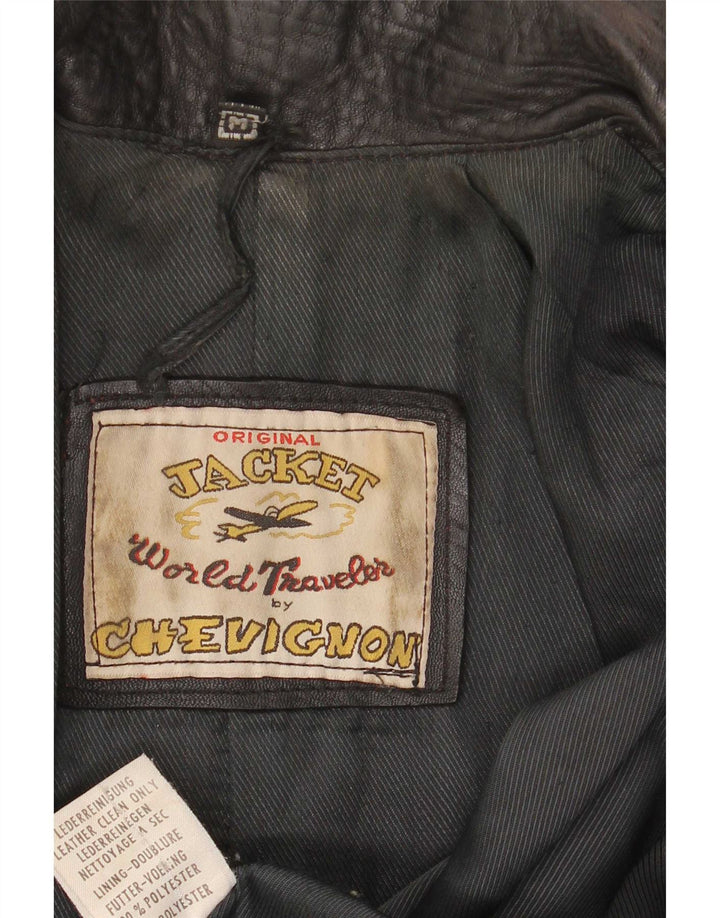 Giacca da motociclista in pelle da donna Chevignon UK 14 media nera