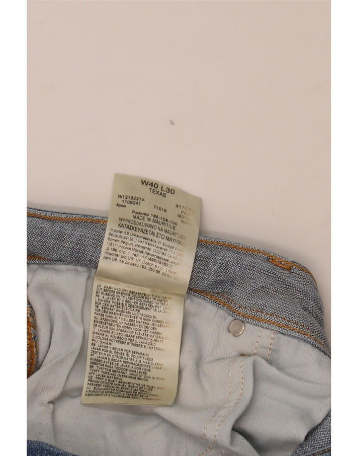 Jeans dritti da uomo Wrangler Texas W40 L30 in cotone blu