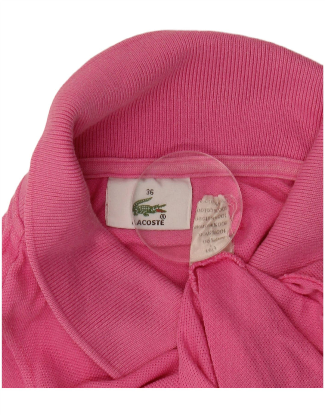 Polo senza maniche da donna LACOSTE taglia 36 piccola in cotone rosa