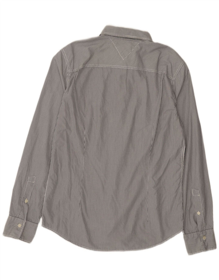 Camicia slim fit da uomo Tommy Hilfiger in cotone gessato grigio medio