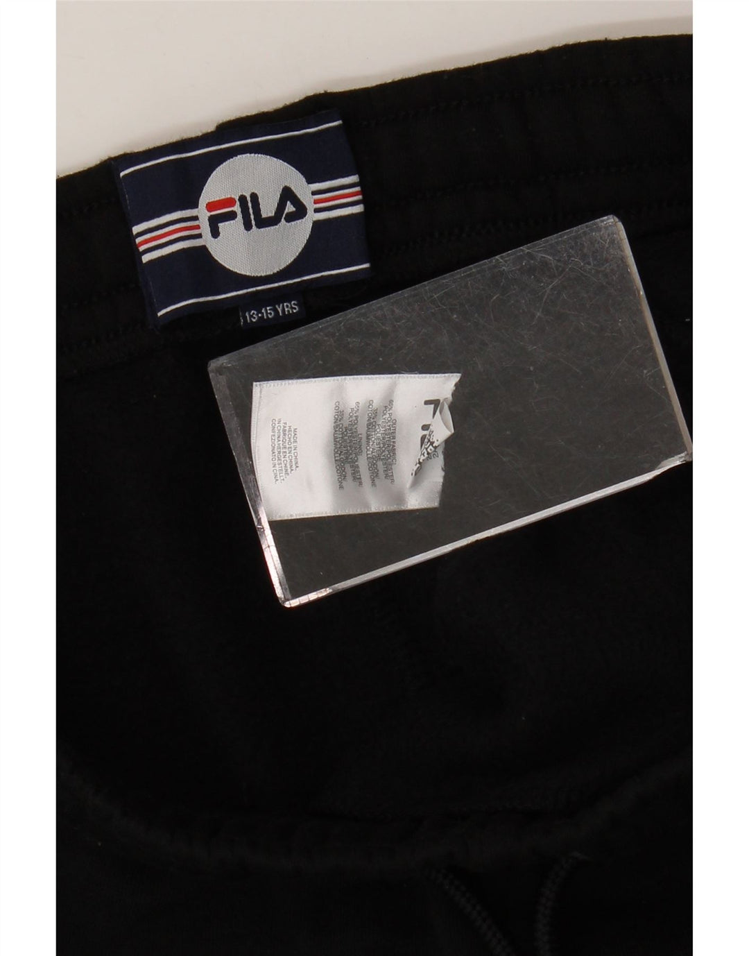 Pantaloncini sportivi grafici da ragazzo Fila 13-14 anni in poliestere nero