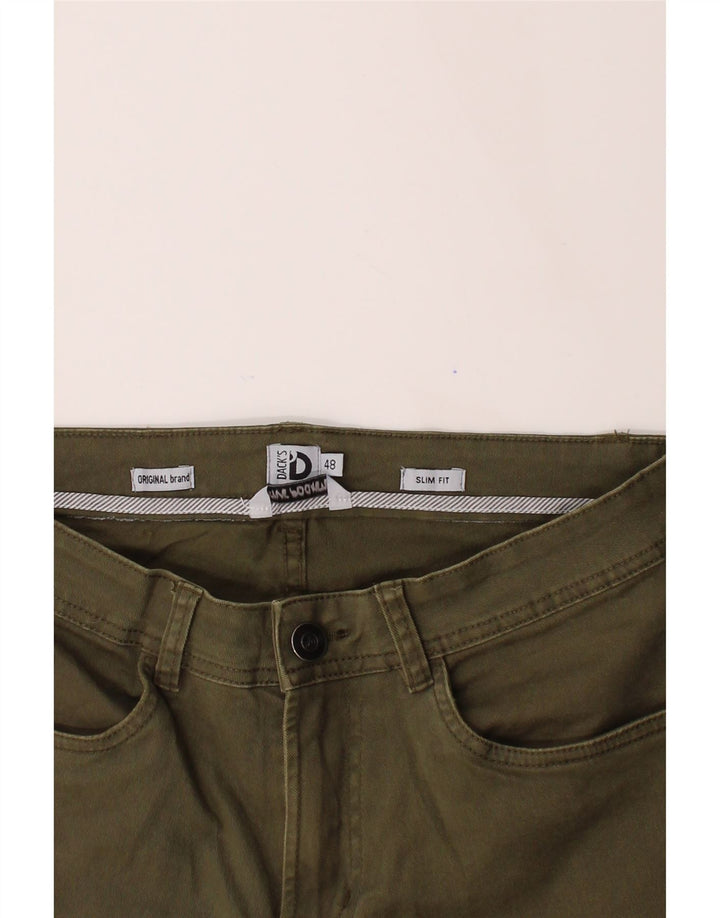 DACK'S Mens Slim Jeans IT 48 Medium W30 L32 Khaki Cotton Vintage Dack's and Second-Hand Dack's from Messina Hembry 