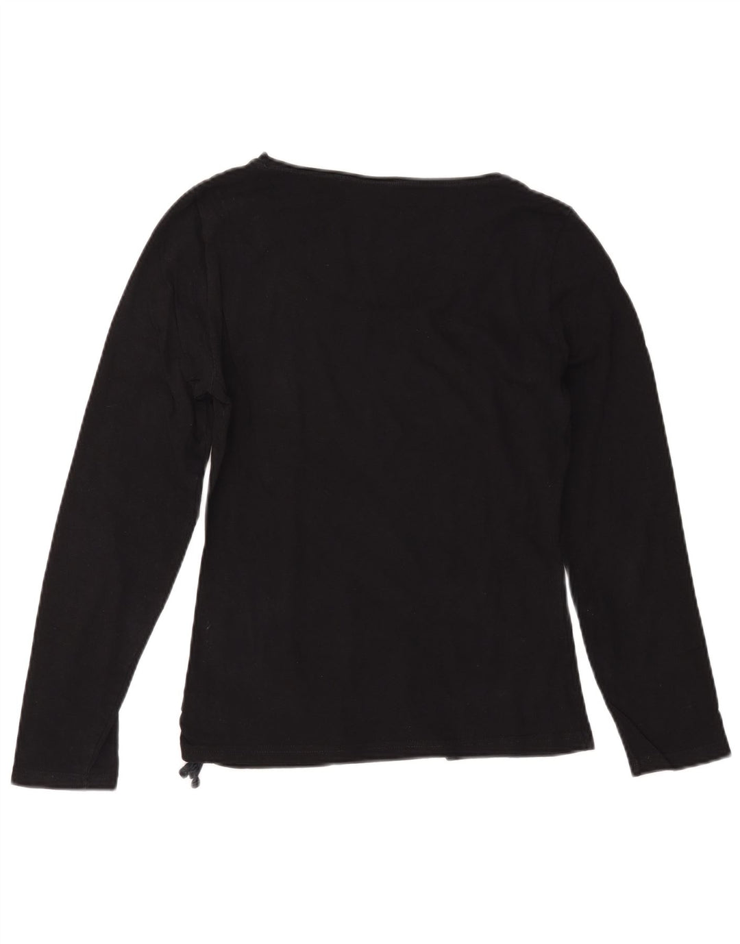 REEBOK Top grafico da donna a maniche lunghe UK 12 medio cotone nero