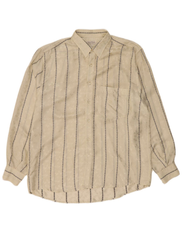 Camicia vintage da uomo a righe larghe beige