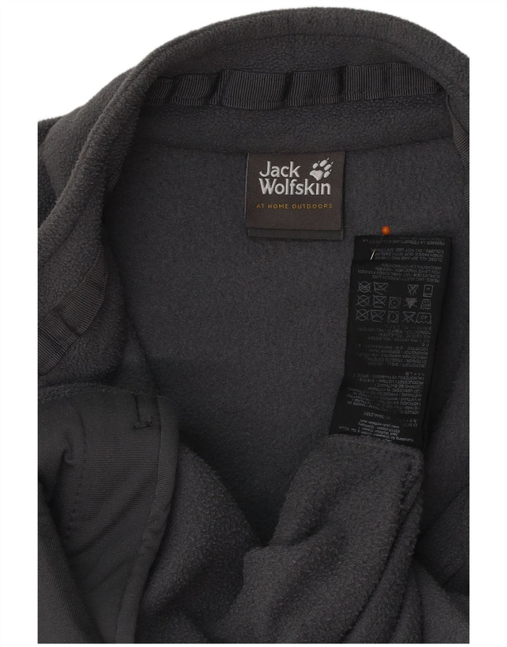 JACK WOLFSKIN Giacca in pile da uomo UK 40 Large Grigio Poliestere