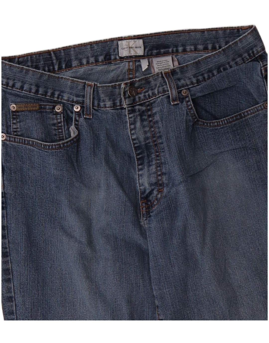 Jeans dritti da donna Calvin Klein W32 L29 cotone blu