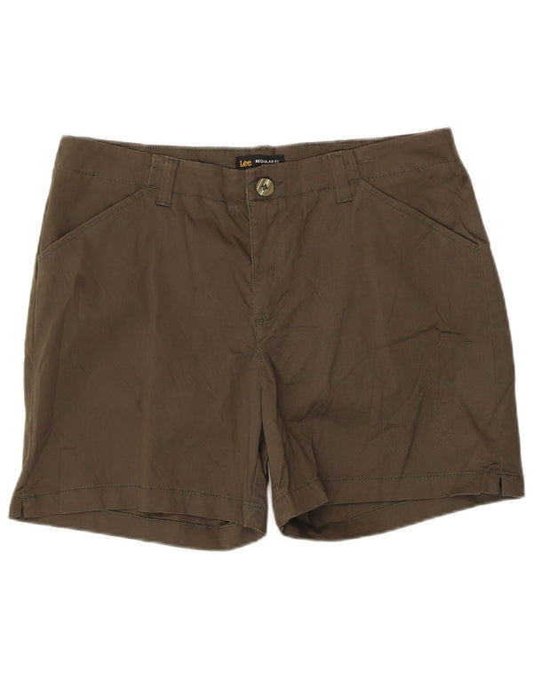 Pantaloncini casual Lee da donna a vita media con vestibilità regolare US 14 XL W36 cotone kaki