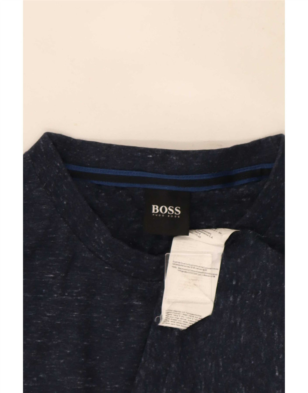 T-shirt da uomo Hugo Boss Top in cotone chiazzato blu navy medio