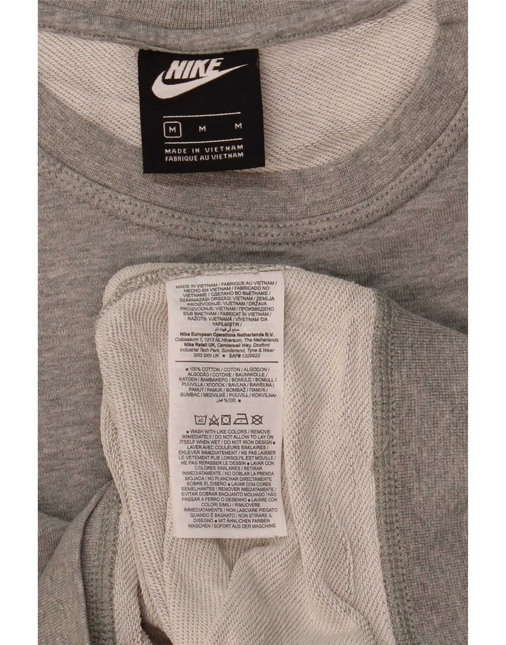 Felpa Nike da uomo in cotone chiazzato grigio medio