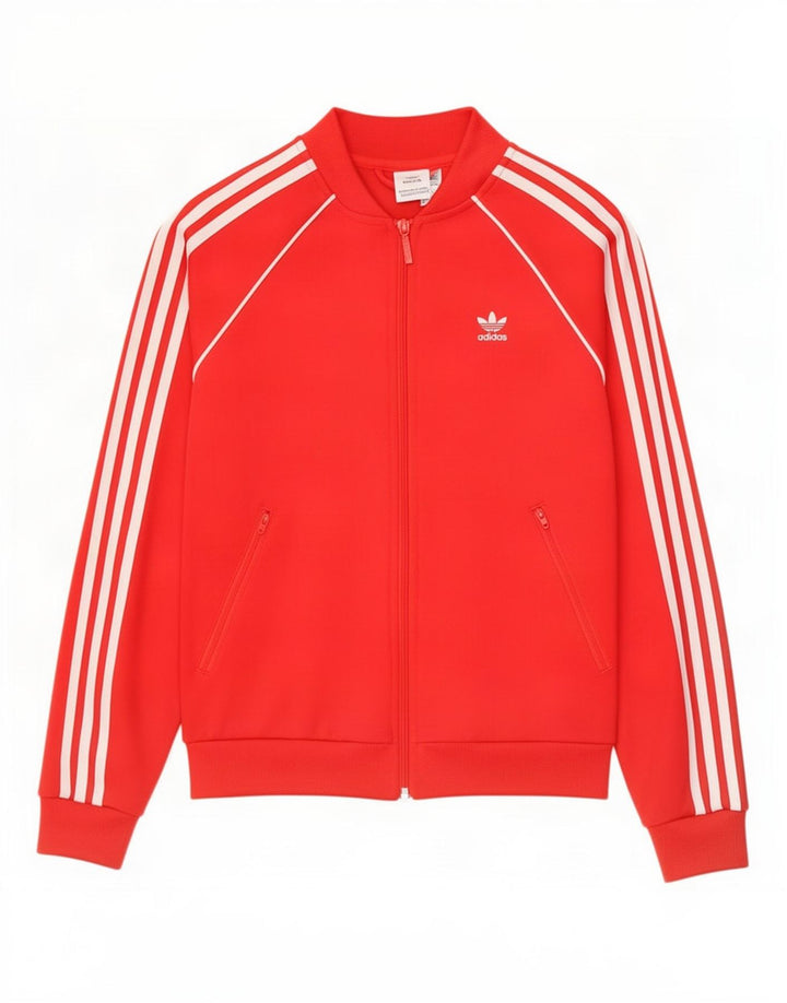 Giacca da ginnastica da donna Adidas UK 8 Small Poliestere rosso