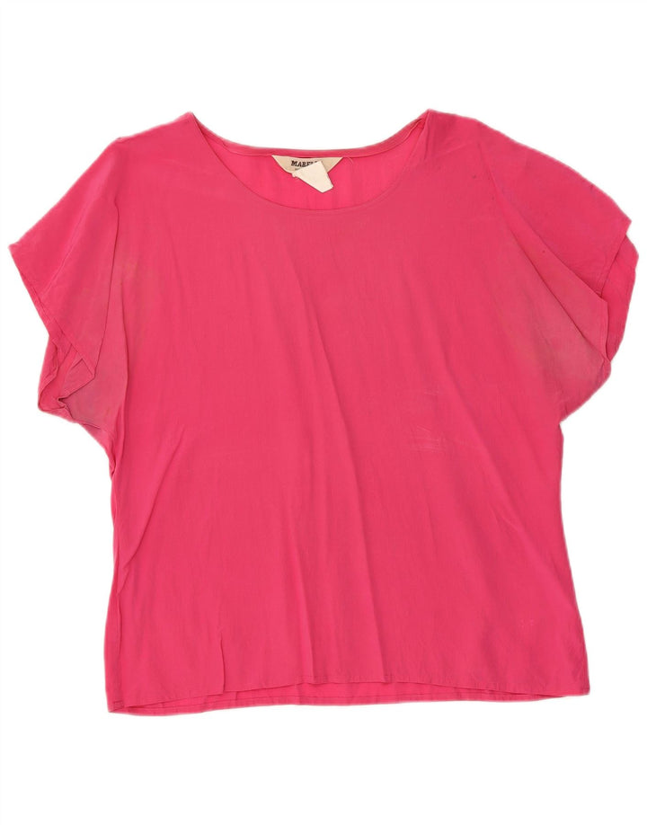 MARELLA Camicetta da donna Top UK 16 Large Rosa Seta