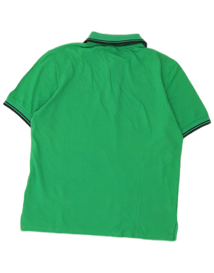 Polo da uomo UMBRO grande in cotone color block verde