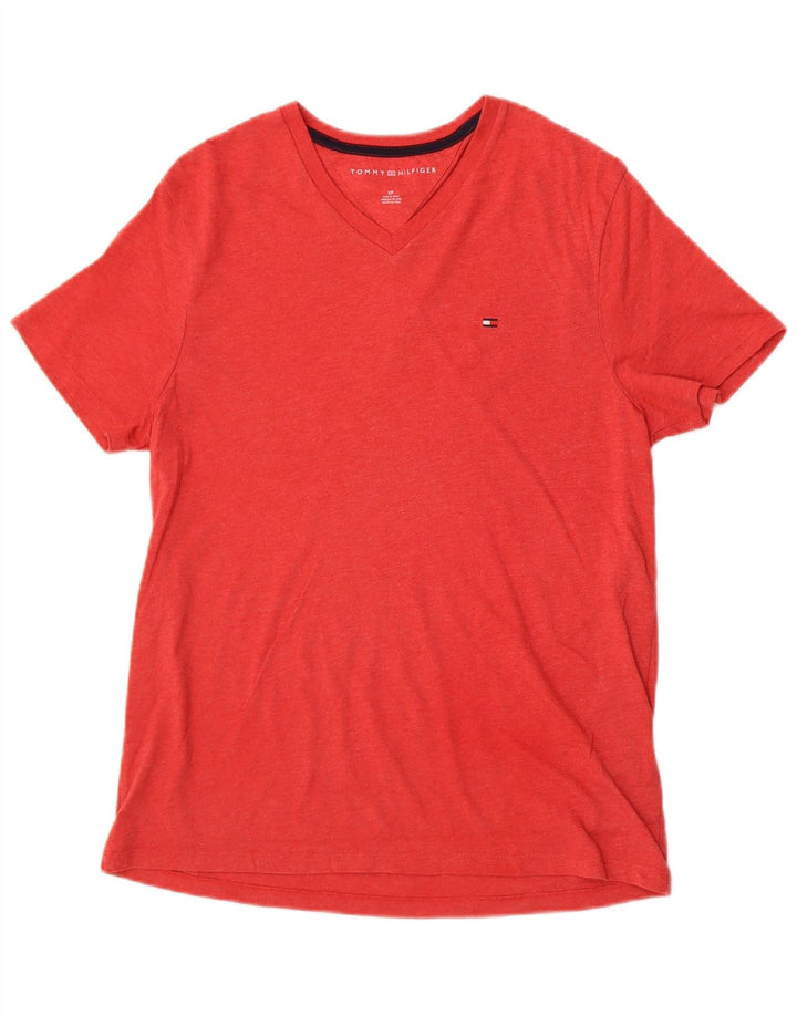 T-shirt da uomo Tommy Hilfiger Top piccola in cotone rosso