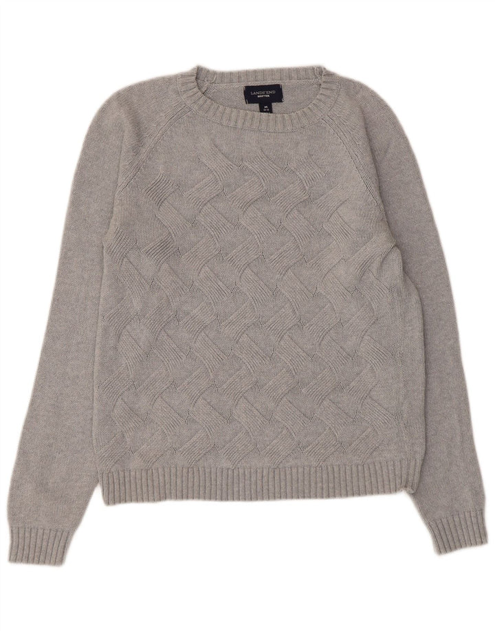 Maglione con scollo a barca Drifter da donna Lands End UK 10/12 Grigio medio