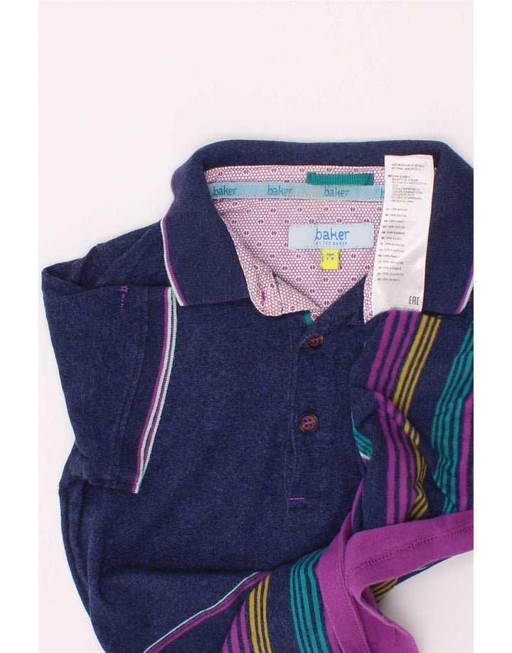 Polo Ted Baker da bambino, 7-8 anni, in cotone a righe blu navy