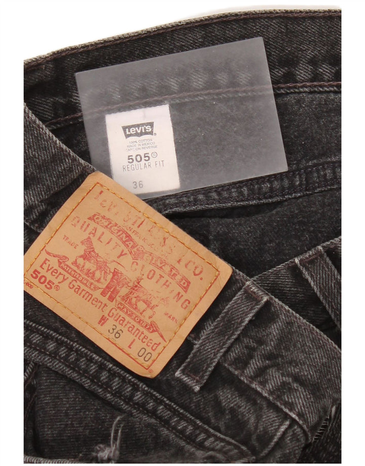 Pantaloncini di jeans Levi's da uomo 505 vestibilità regolare W36 grandi in cotone nero