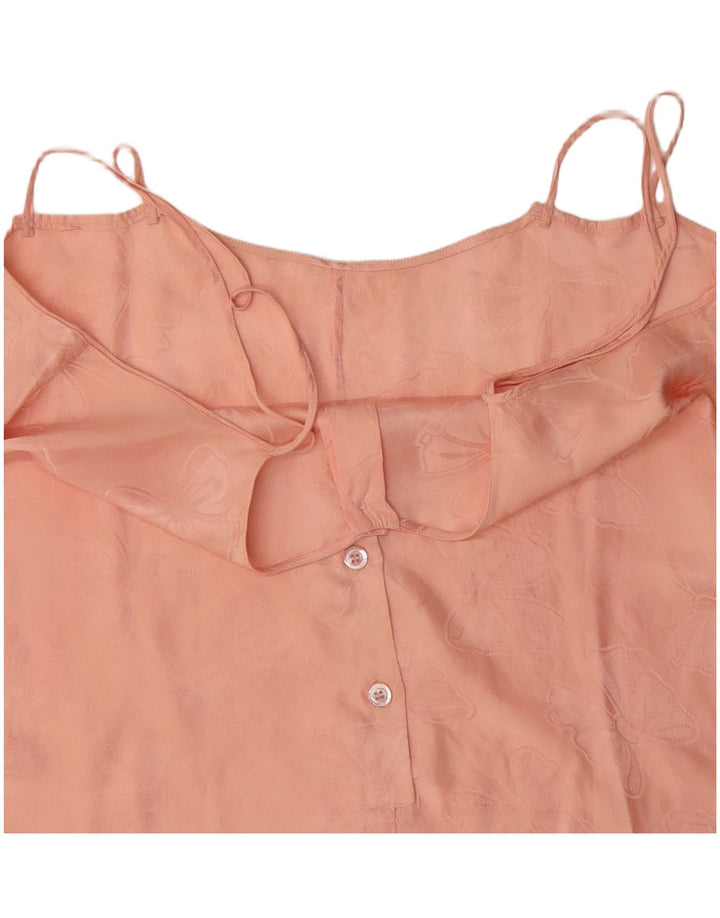 Canottiera vintage da donna UK 16 grande rosa floreale
