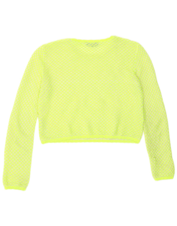 Top corto da donna Zara in camicetta UK 14 Poliestere geometrico verde medio