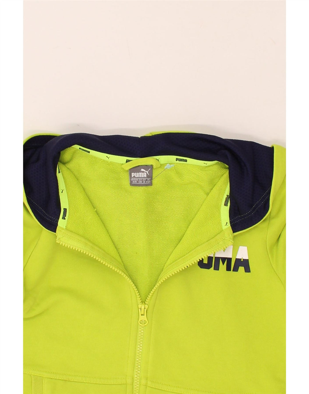 PUMA Boys Graphic Zip Hoodie Sweater 9-10 Years   Green Vintage Puma and Second-Hand Puma from Messina Hembry 