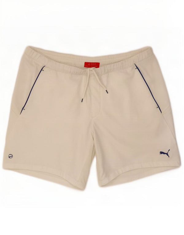 Pantaloncini sportivi da uomo Puma Large bianchi in poliestere