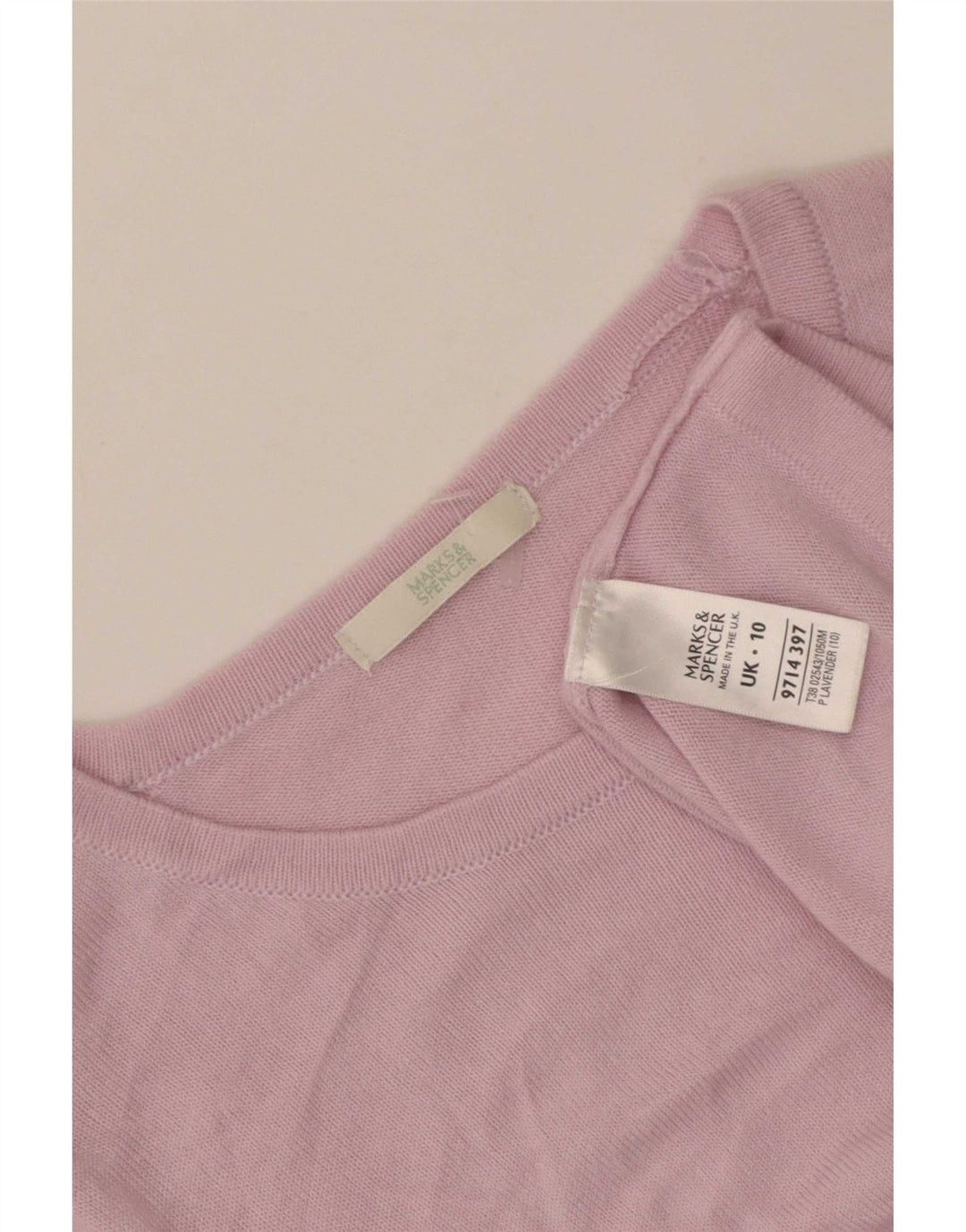 Marks & Spencer Top da donna manica 3/4 UK 10 piccolo acrilico viola