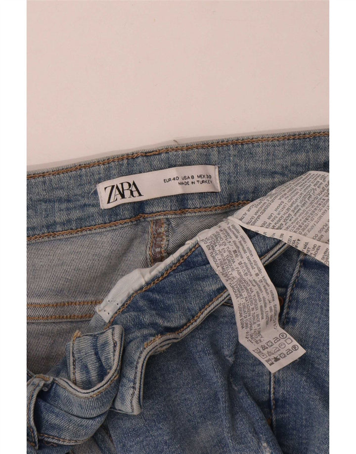 Jeans corti effetto invecchiato da donna Zara EU 40 medio W30 L25 cotone blu
