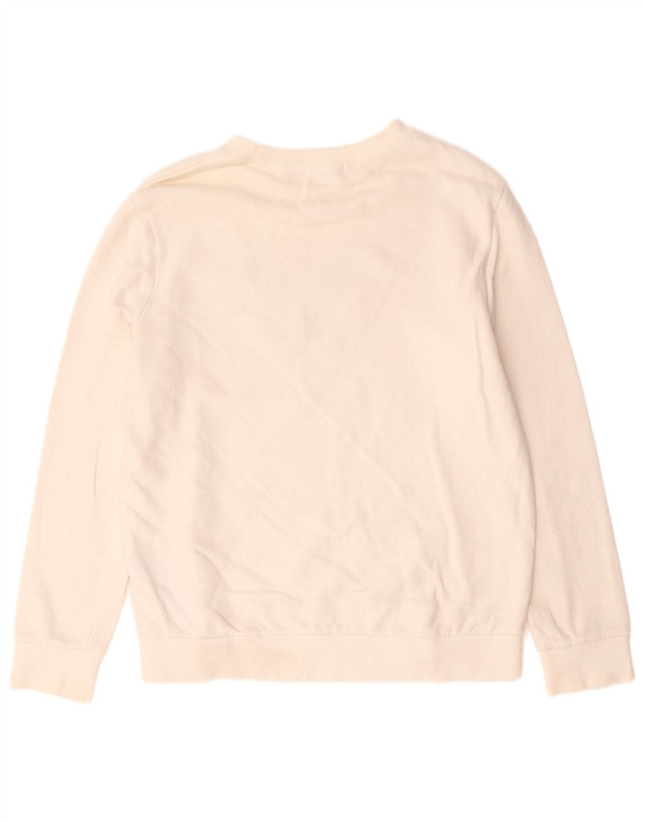 Guess Felpa con grafica da donna Maglione UK 14 Medio Cotone bianco sporco