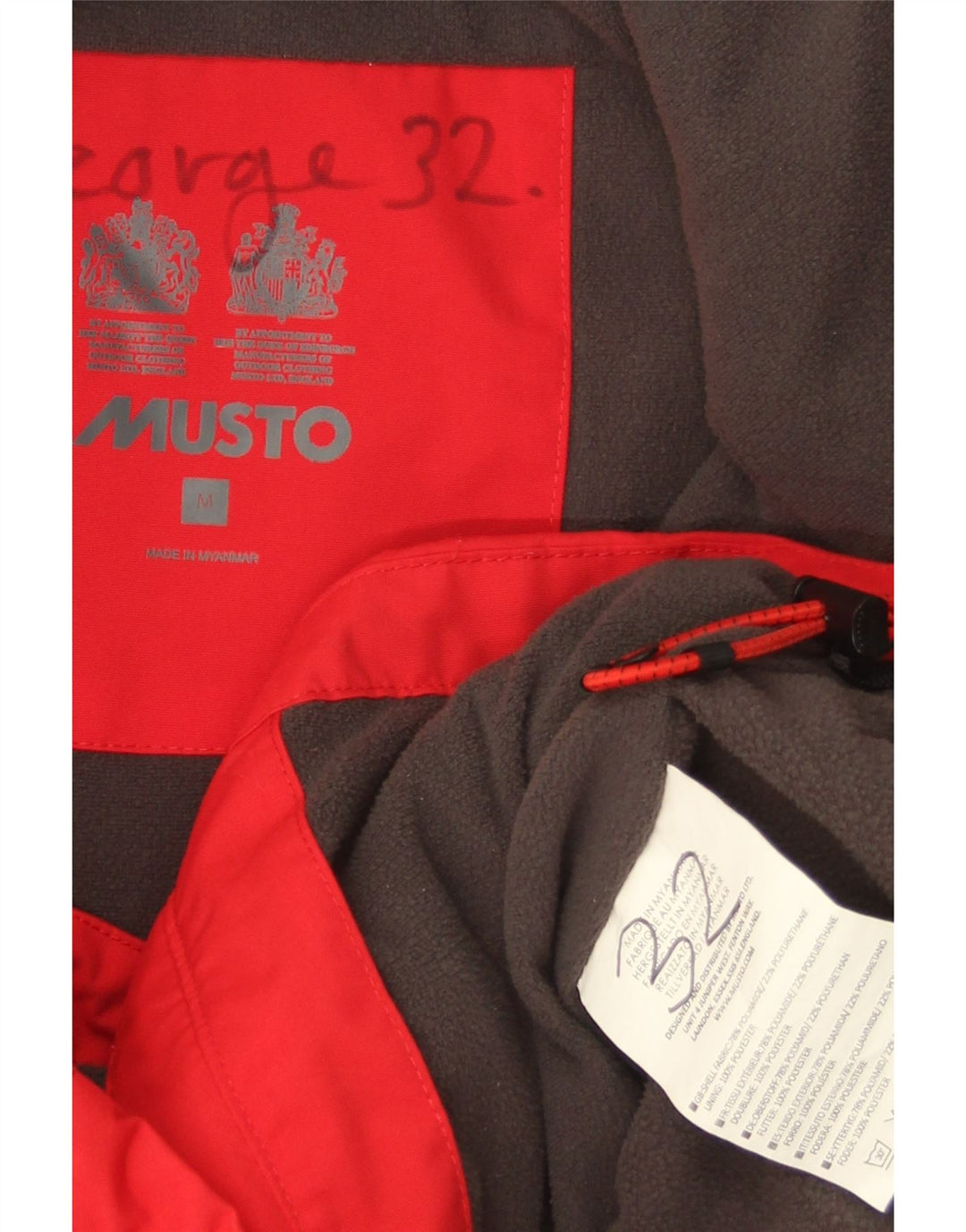 Gilet da uomo Musto UK 38 medio rosso in poliammide