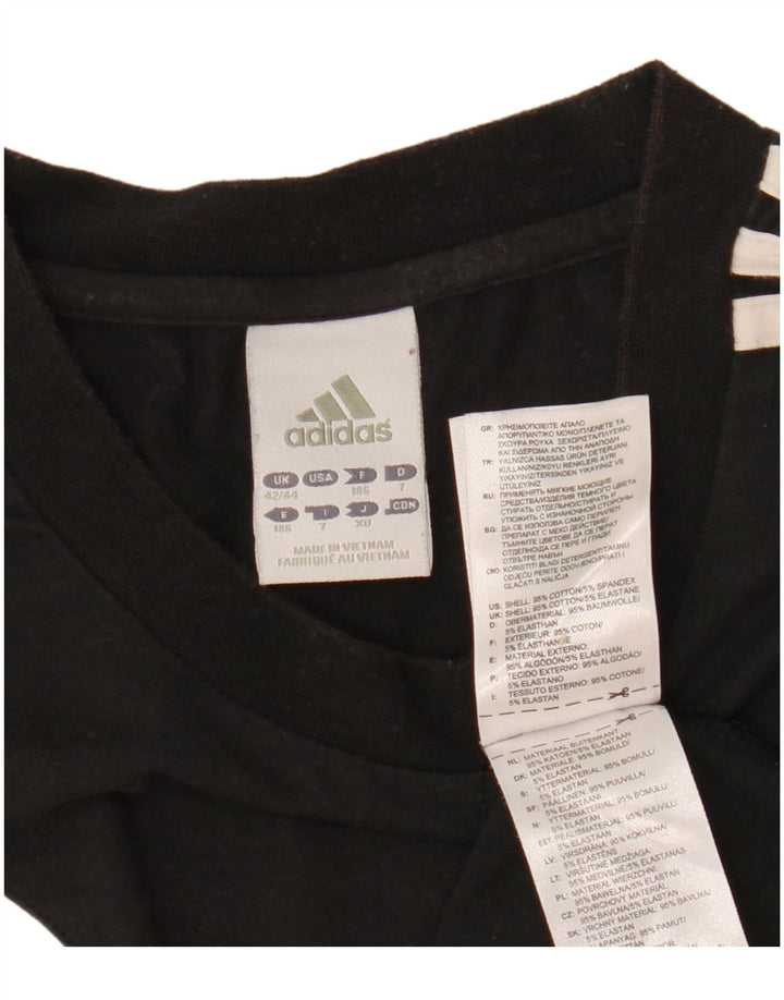 T-shirt da uomo ADIDAS Top UK 42/44 grande cotone color block nero