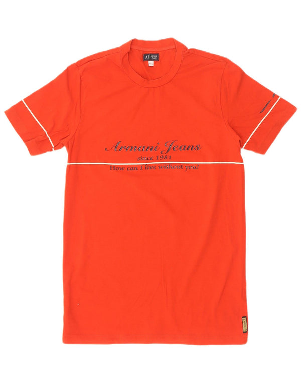 T-shirt grafica da donna Armani Jeans Top UK 14 grande rossa
