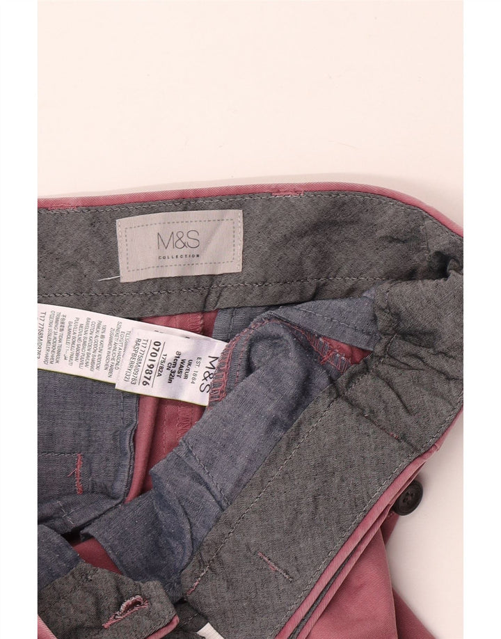 Pantaloncini chino da uomo Marks & Spencer W32 cotone rosa medio