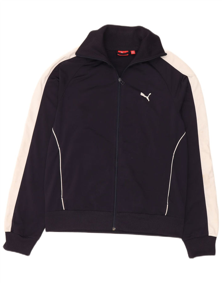 Giacca da tuta da uomo Puma Large in poliestere color block blu navy