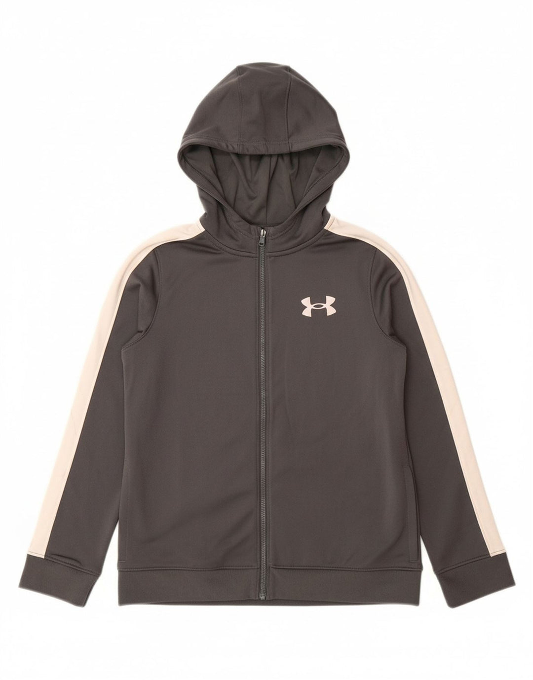 Felpa con cappuccio e zip per ragazzi UNDER ARMOUR 9-10 anni Blocco colore grigio medio