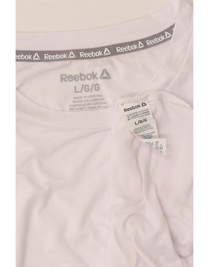 REEBOK T-shirt da uomo Top grande bianco in poliestere