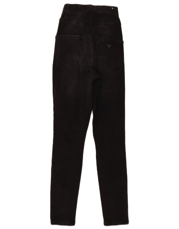 Jeans skinny invecchiati Bonny da donna Guess W25 L27 cotone nero
