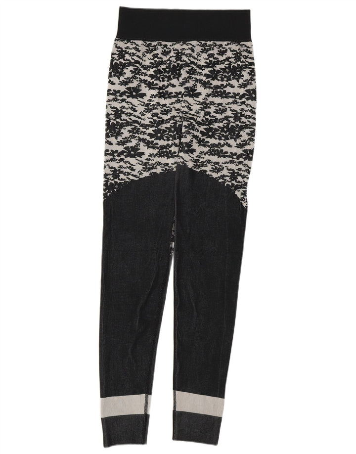 Leggings Adidas Stella McCartney da donna UK 8 piccolo poliestere floreale grigio