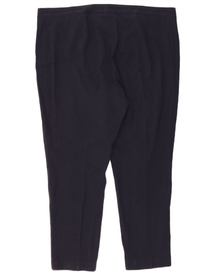 MARKS & SPENCER Pantaloni casual da donna UK 22 3XL W46 L28 Blu navy