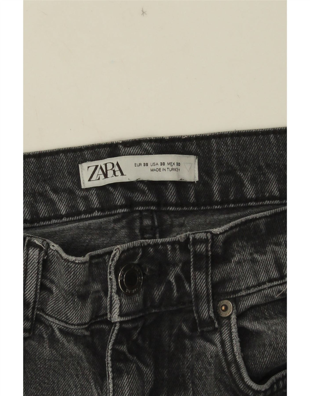 Jeans dritti da uomo Zara EU 38 Small W30 L32 Grigio