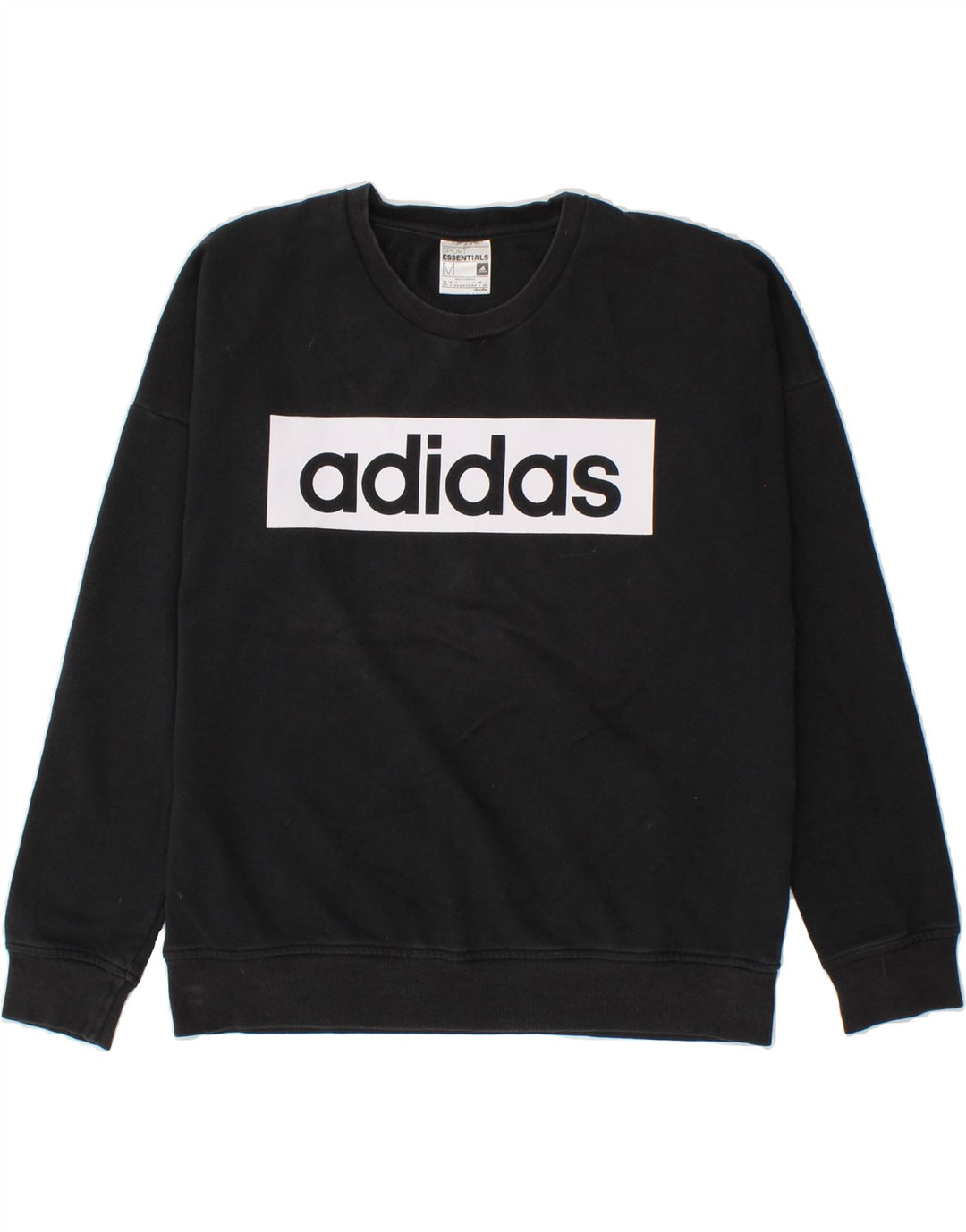 ADIDAS Womens Climalite Graphic Sweatshirt Jumper UK 12-14 Medium Black | Vintage Adidas | Thrift | Second-Hand Adidas | Used Clothing | Messina Hembry 