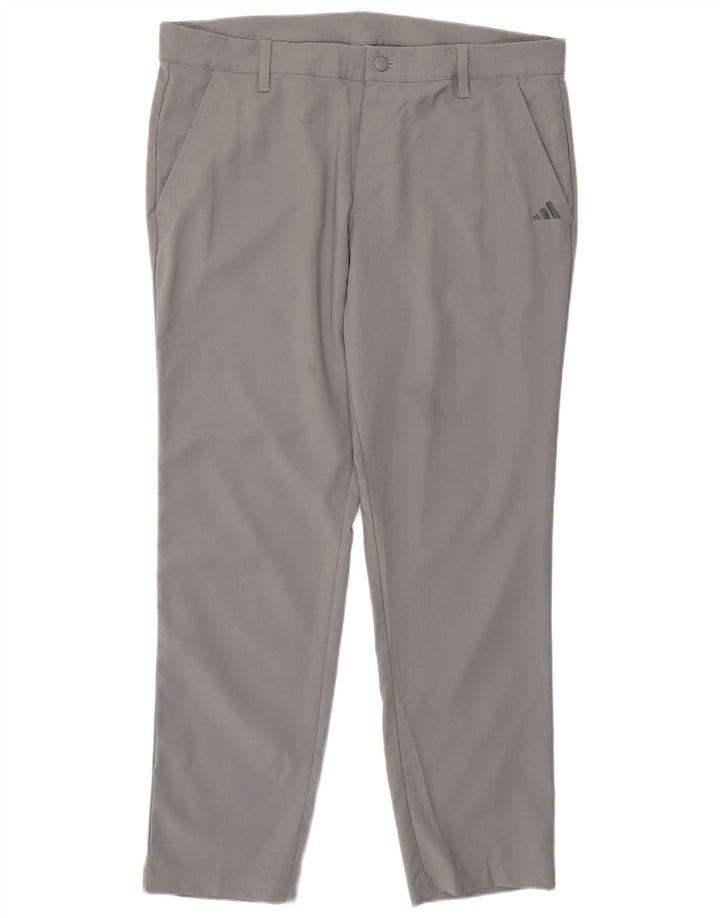 Pantaloni chino slim da uomo Adidas W36 L30 poliestere grigio