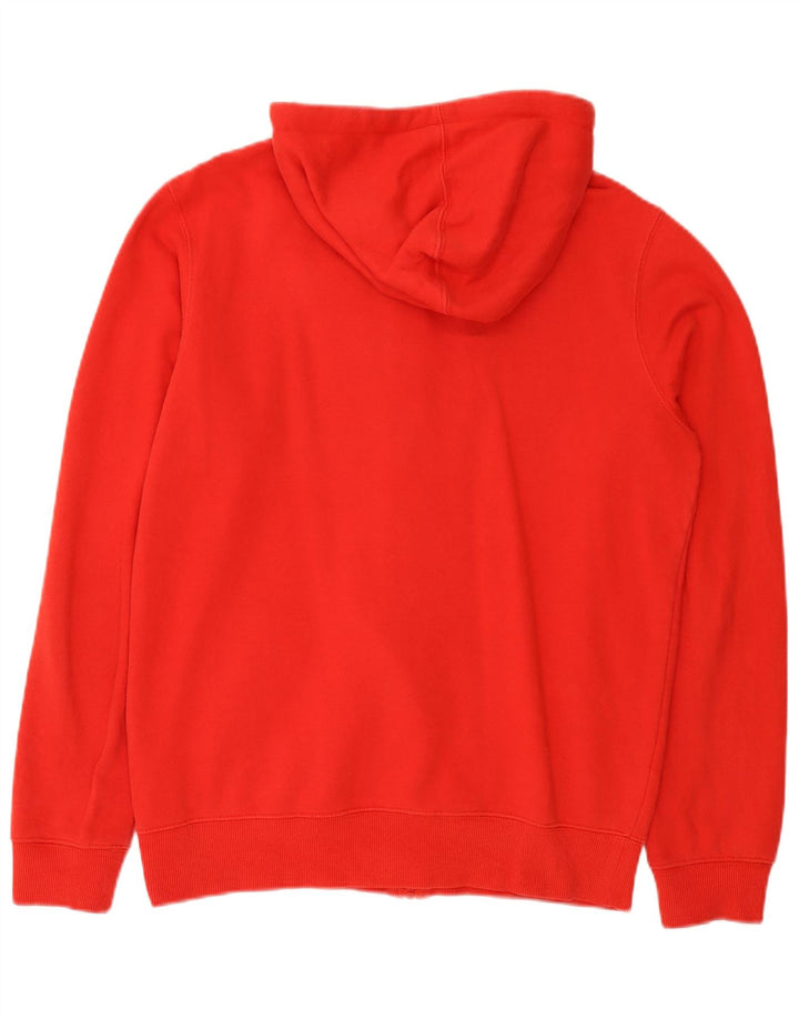 Maglione con cappuccio e zip grafica da uomo Fila piccolo in cotone rosso