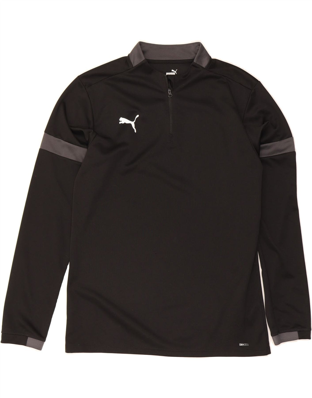 PUMA Mens Zip Neck Pullover Tracksuit Top XL Black Colourblock Polyester Vintage Puma and Second-Hand Puma from Messina Hembry 