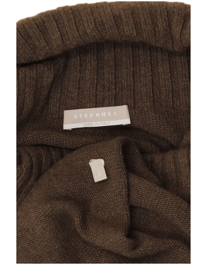 Abito maglione da donna Stefanel con collo alto UK 10 piccolo marrone