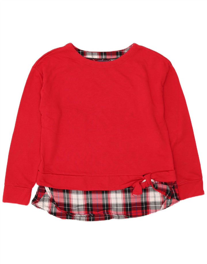 Felpa da donna IZOD maglione UK 14 cotone rosso medio