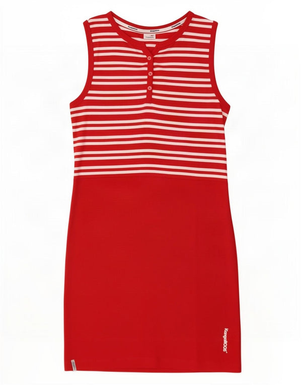 Abito t-shirt senza maniche da donna Kangaroos UK 12 Cotone a righe rosse medie