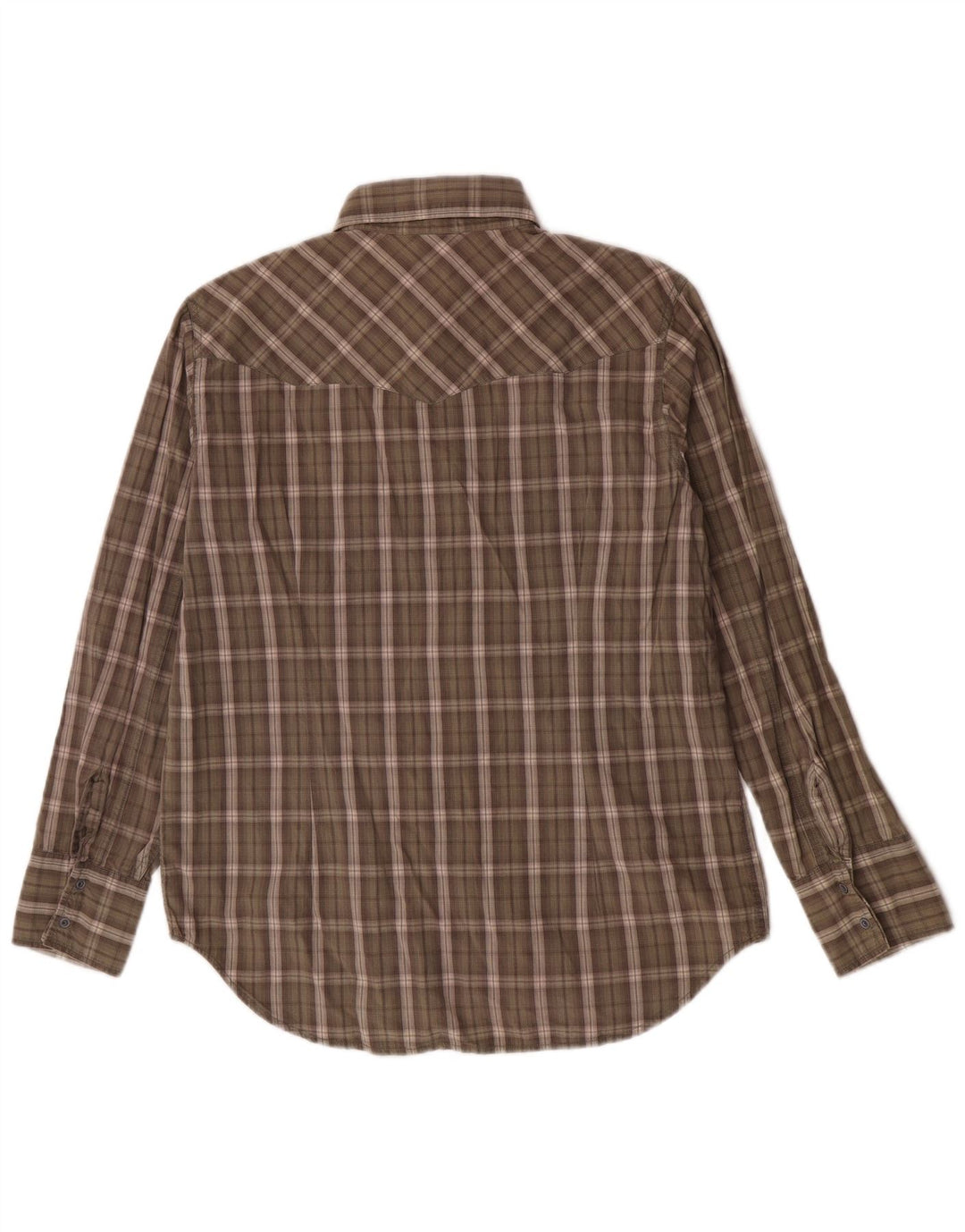 Camicia da uomo G-Star grande in cotone a quadri kaki