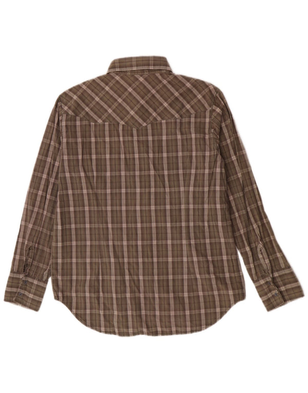 Camicia da uomo G-Star grande in cotone a quadri kaki