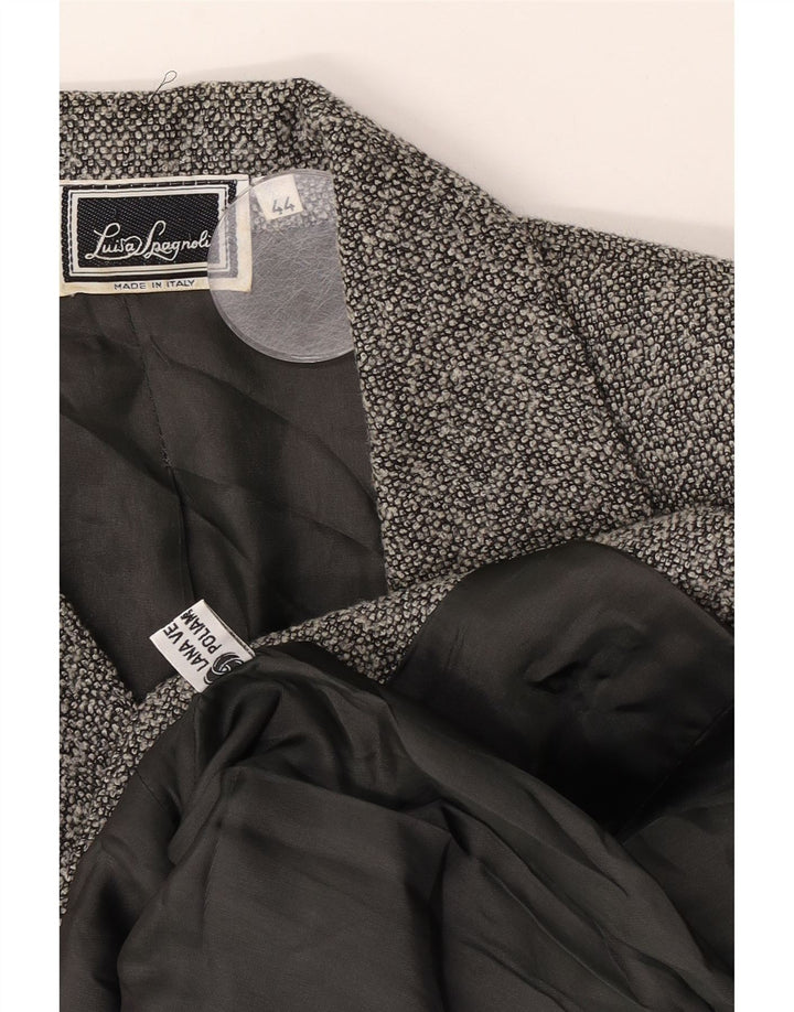Giacca Blazer 1 Bottone Donna Luisa Spagnoli IT 44 Lana Vergine Grigio Medio