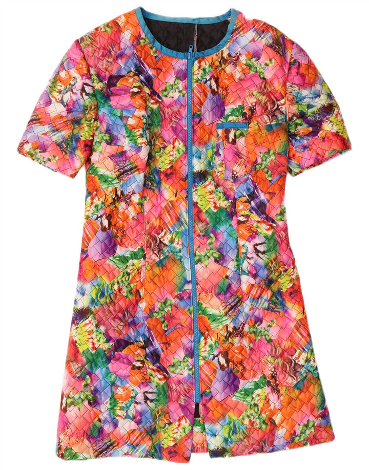 Abito vintage da donna a vestaglia UK 14 floreale multicolore medio