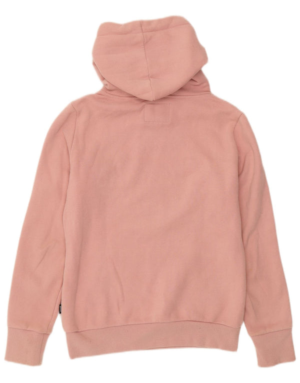 Maglione con cappuccio grafico da donna SUPERDRY UK 8 piccolo cotone rosa